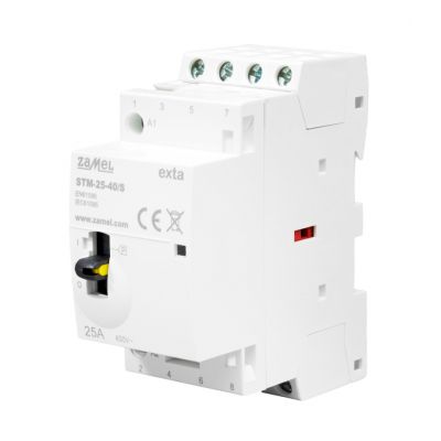 Stycznik modułowy ze sterowaniem r ręcznym, instalacyjny 25A 4xNO 230V AC TYP: STM-25-40/S ZAMEL (EXT10000314-WUN)